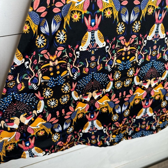 Anthropologie Eva Franco Fox Hare Wilderness Whimsey Animal Skirt Size 4 - Picture 2 of 6